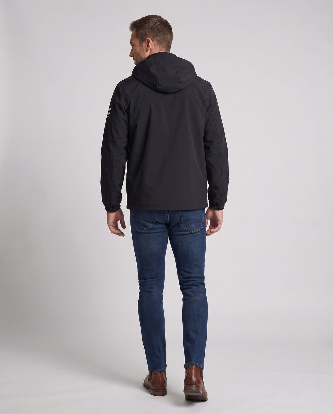 Men's Lightweight Outdoor Jacket with Adjustable Hood Design Hudson & Parker
