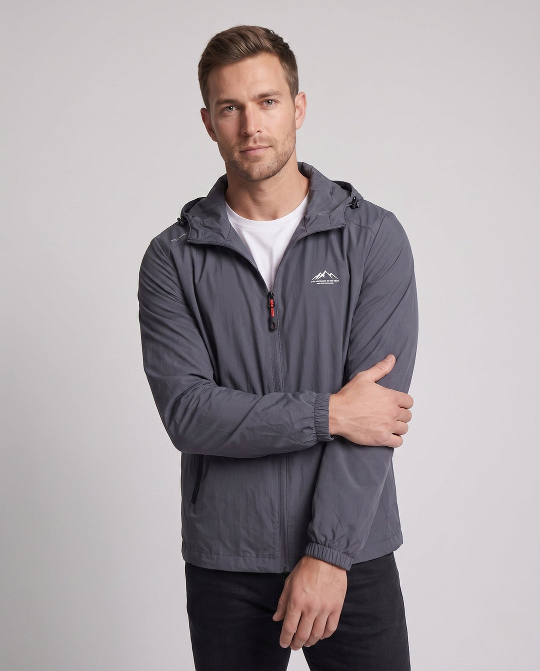 Men's Lightweight Rain Jacket with Adjustable Hood Hudson & Parker