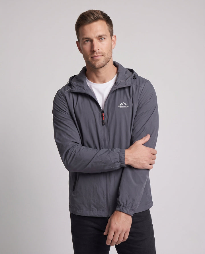 Men's Lightweight Rain Jacket with Adjustable Hood Hudson & Parker