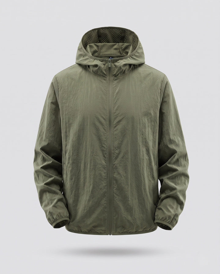 Men's Lightweight Windbreaker Jacket with Adjustable Hood Design Hudson & Parker