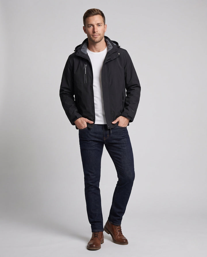 Men's lightweight outdoor jacket with adjustable hood Hudson & Parker