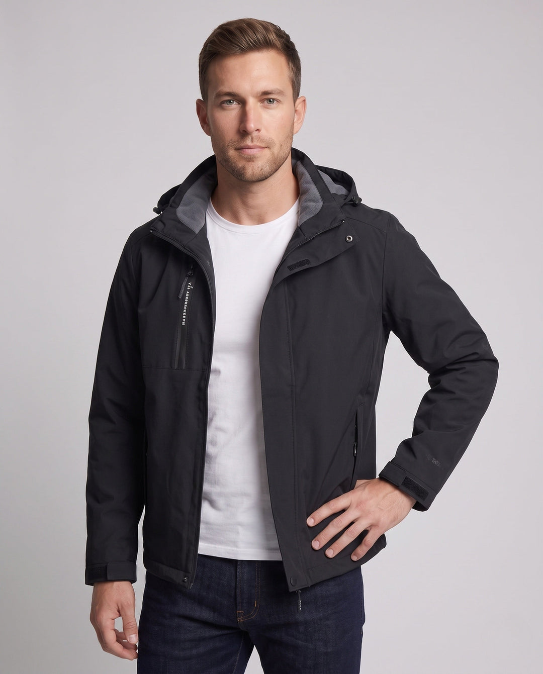 Men's lightweight outdoor jacket with adjustable hood Hudson & Parker