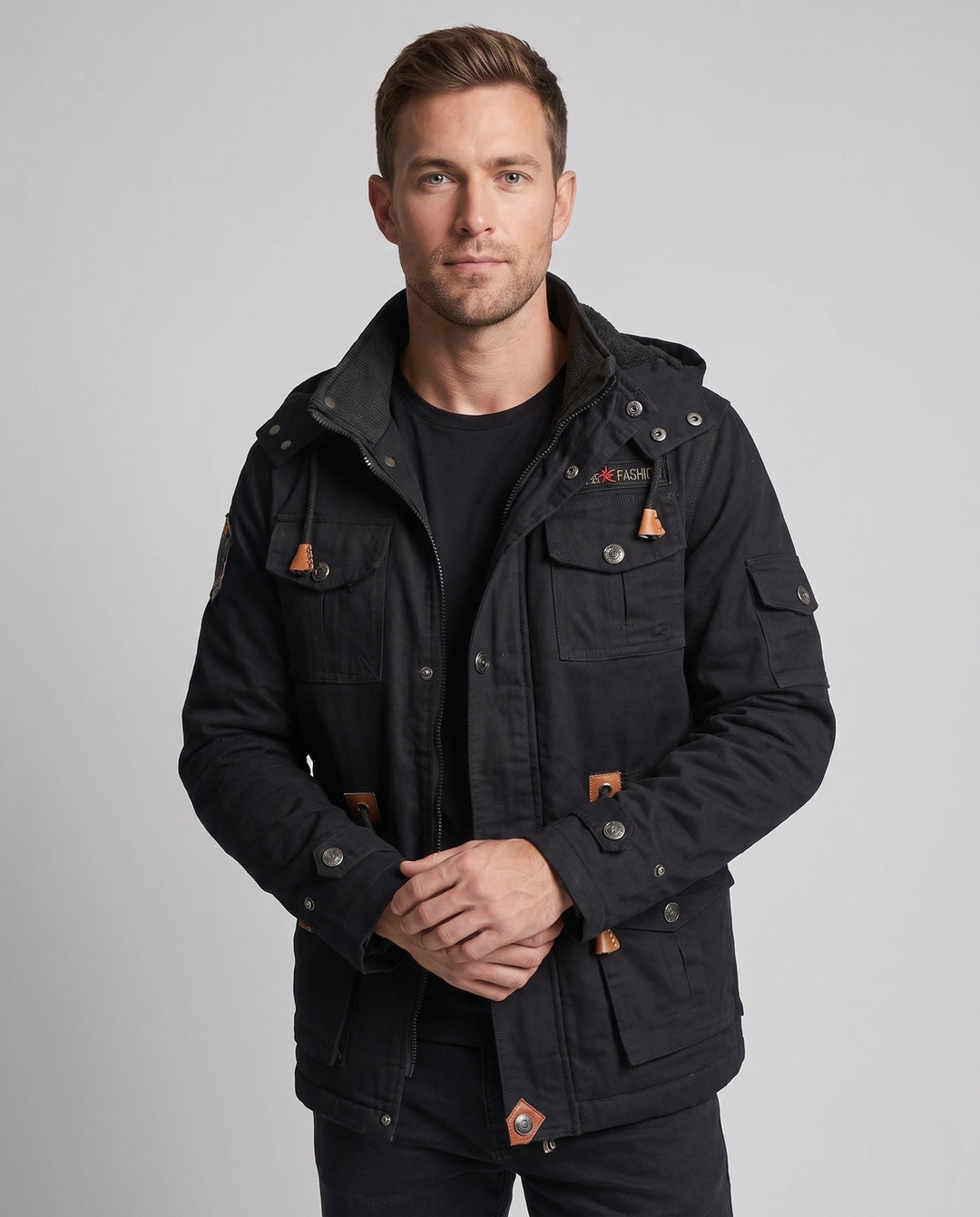 Men's Vintage Style Military Jacket Hudson & Parker