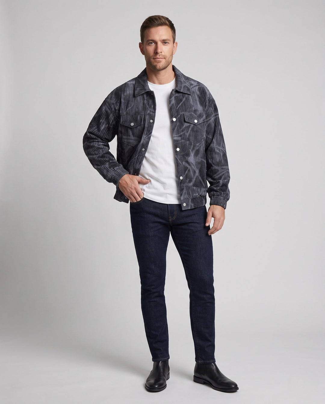 Men's Fashion Cord Jacket with Graphic Design Hudson & Parker