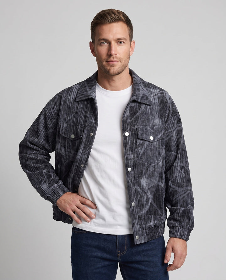 Men's Fashion Cord Jacket with Graphic Design Hudson & Parker