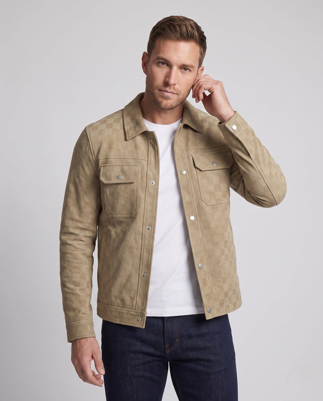 Men's Fashion Jacket with Check Pattern Hudson & Parker