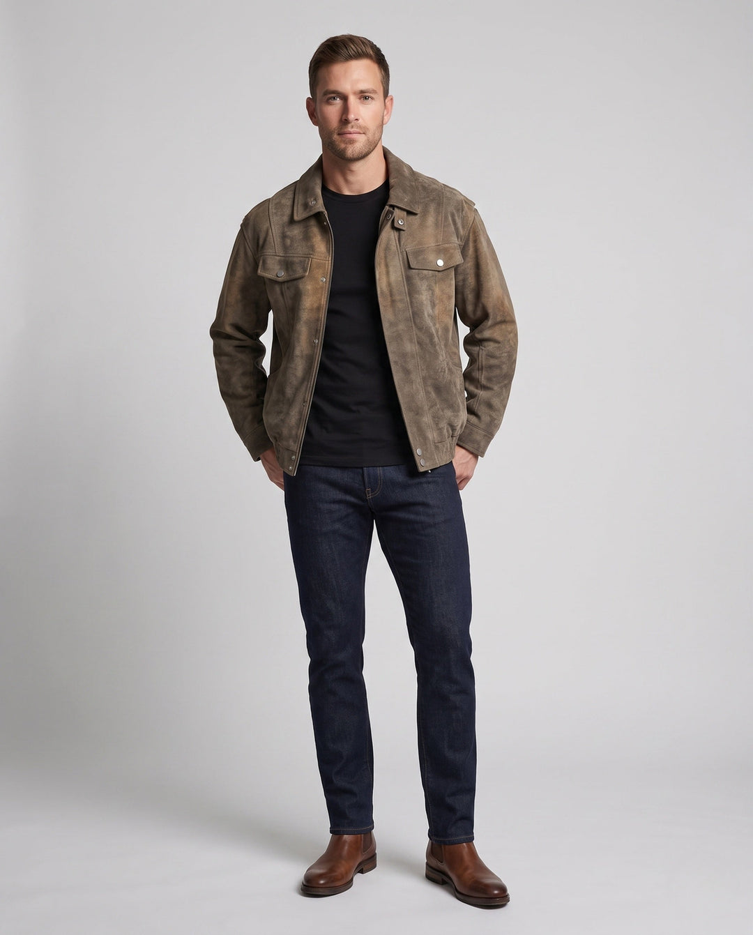 Men's Fashion Suede Jacket Hudson & Parker