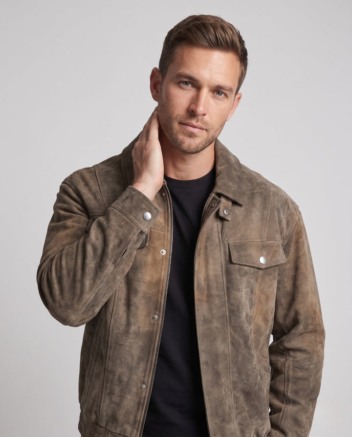 Men's Fashion Suede Jacket Hudson & Parker