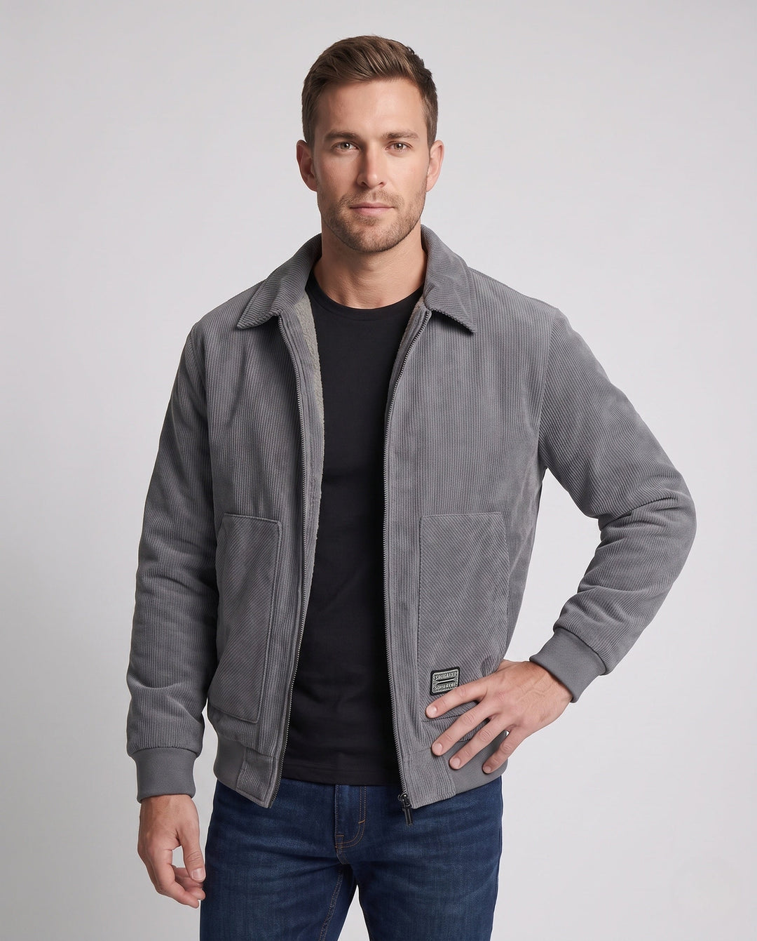 Men's Fashion Transitional Jacket made of Ripstop Material with Cozy Lining Hudson & Parker