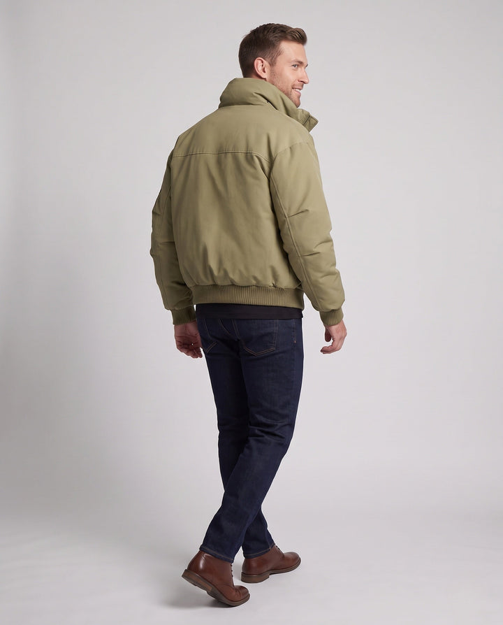 Men's fashionable transitional jacket with high collar and fleece lining Hudson & Parker