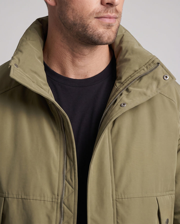 Men's fashionable transitional jacket with high collar and fleece lining Hudson & Parker