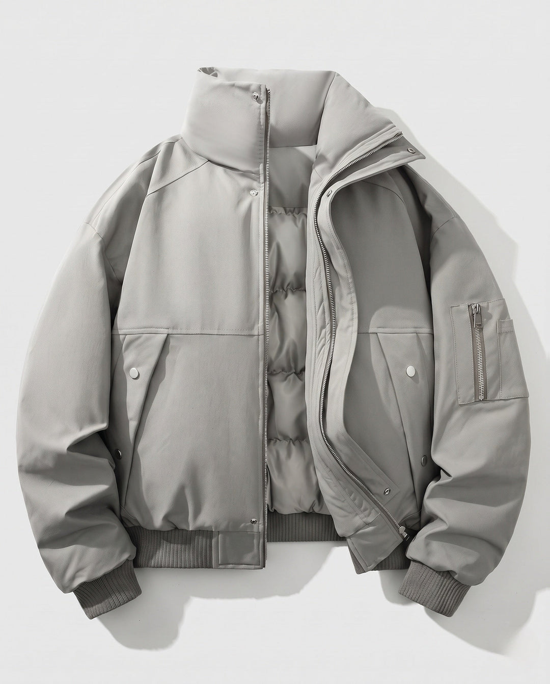Men's fashionable transitional jacket with high collar and fleece lining Hudson & Parker