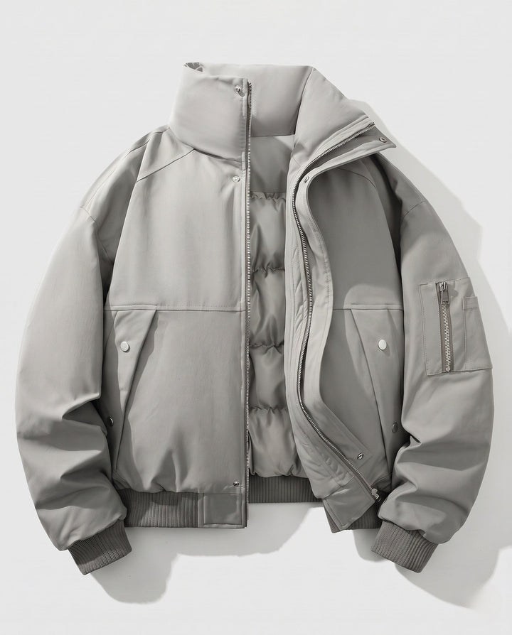 Men's fashionable transitional jacket with high collar and fleece lining Hudson & Parker