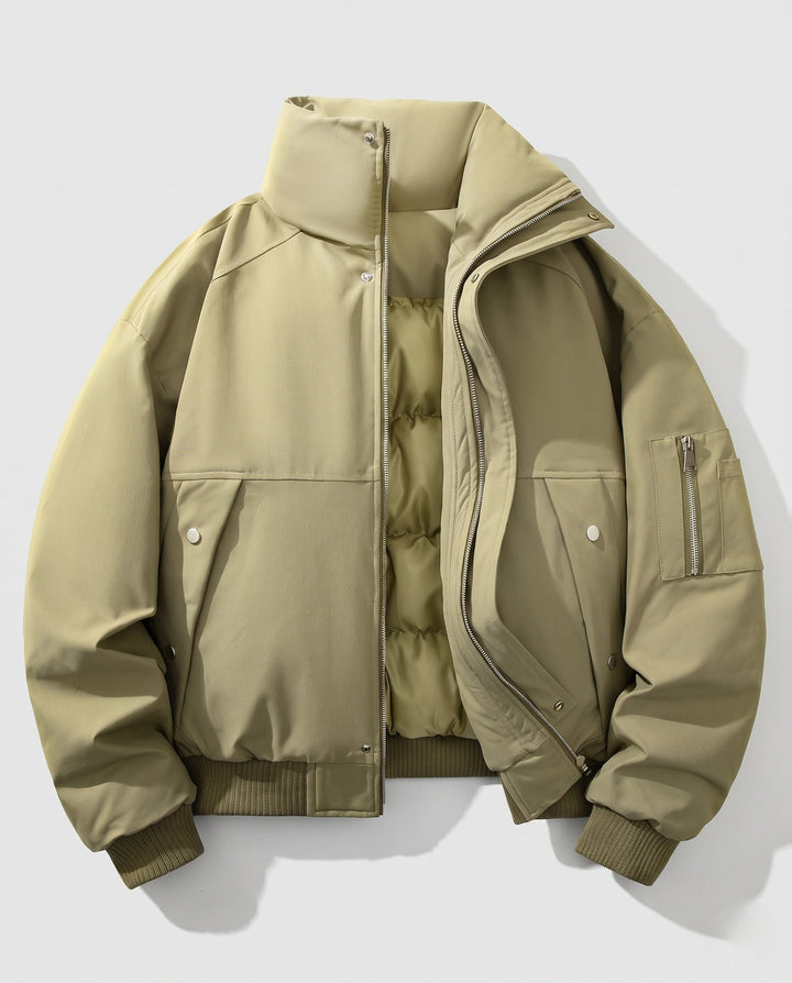 Men's fashionable transitional jacket with high collar and fleece lining Hudson & Parker