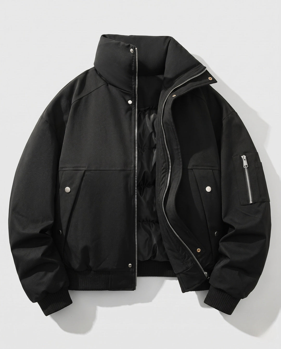 Men's fashionable transitional jacket with high collar and fleece lining Hudson & Parker