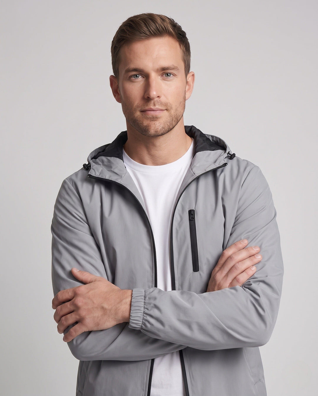 Men's Fashion Transitional Jacket with Hood Hudson & Parker