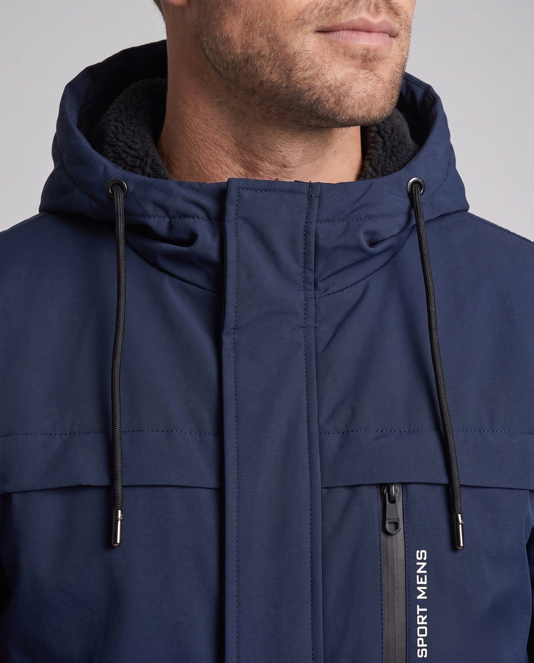 Men's multifunctional outdoor jacket with hood and fleece lining Hudson & Parker