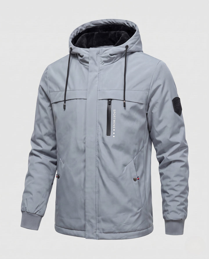 Men's multifunctional outdoor jacket with hood and fleece lining Hudson & Parker