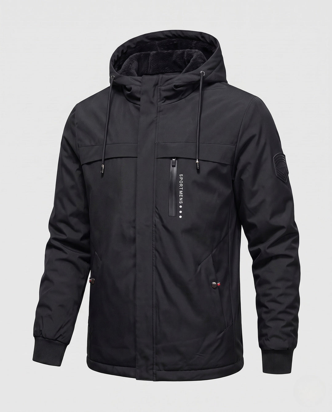Men's multifunctional outdoor jacket with hood and fleece lining Hudson & Parker