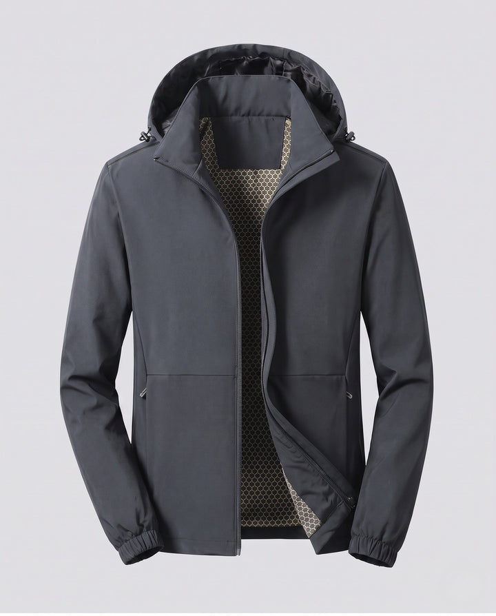Men's Multifunctional Outdoor Jacket with Adjustable Hood Design Hudson & Parker
