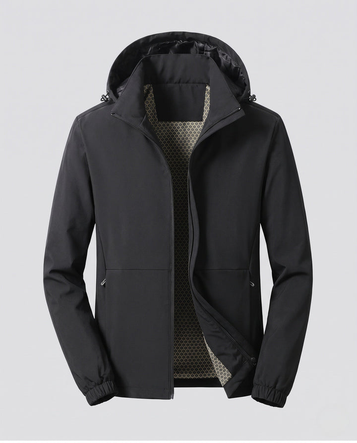 Men's Multifunctional Outdoor Jacket with Adjustable Hood Design Hudson & Parker