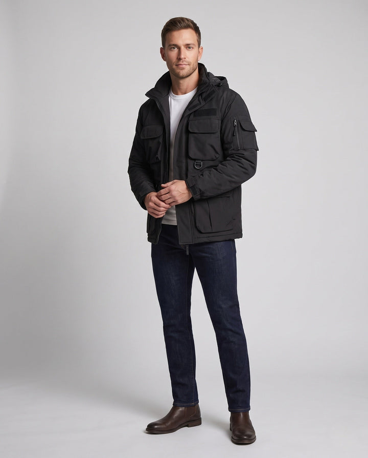 Men's Multifunctional Outdoor Jacket with Numerous Pockets Hudson & Parker