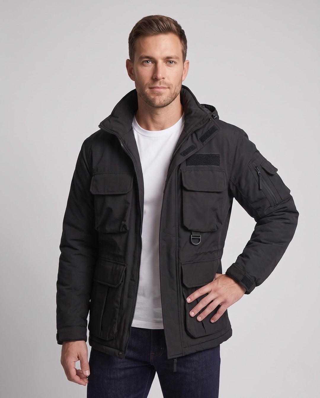 Men's Multifunctional Outdoor Jacket with Numerous Pockets Hudson & Parker