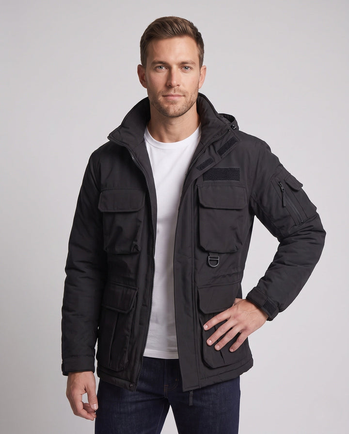 Men's Multifunctional Outdoor Jacket with Numerous Pockets Hudson & Parker