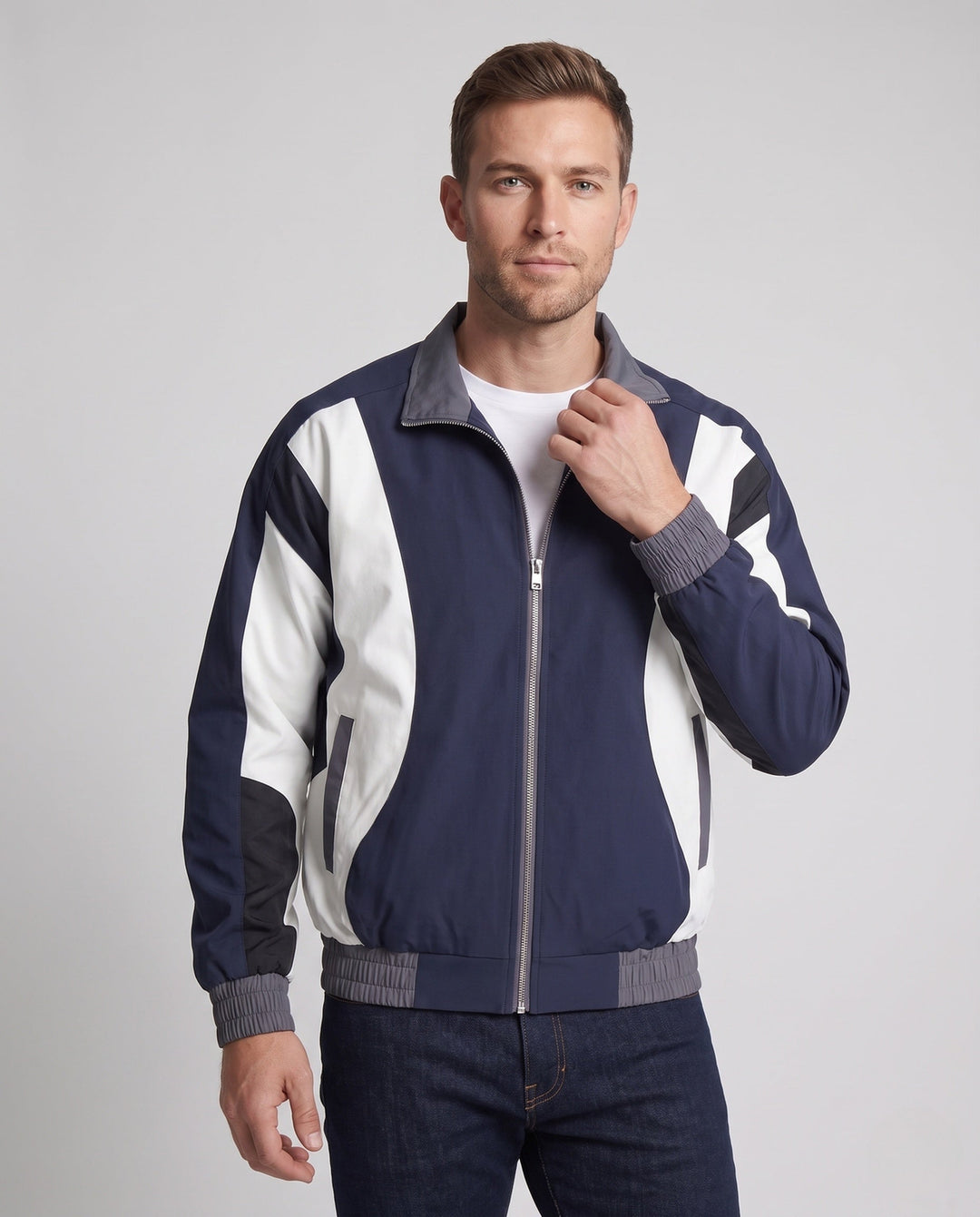 Men's sports jacket with high collar and elastic cuffs Hudson & Parker