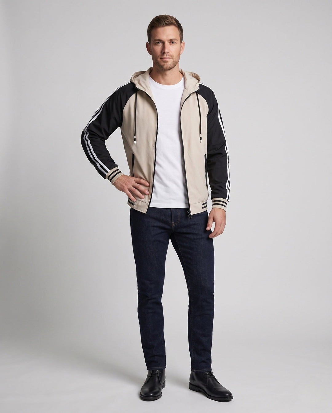 Men's sporty lightweight jacket with hood Hudson & Parker