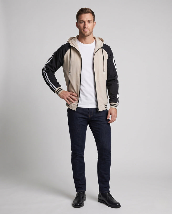 Men's sporty lightweight jacket with hood Hudson & Parker