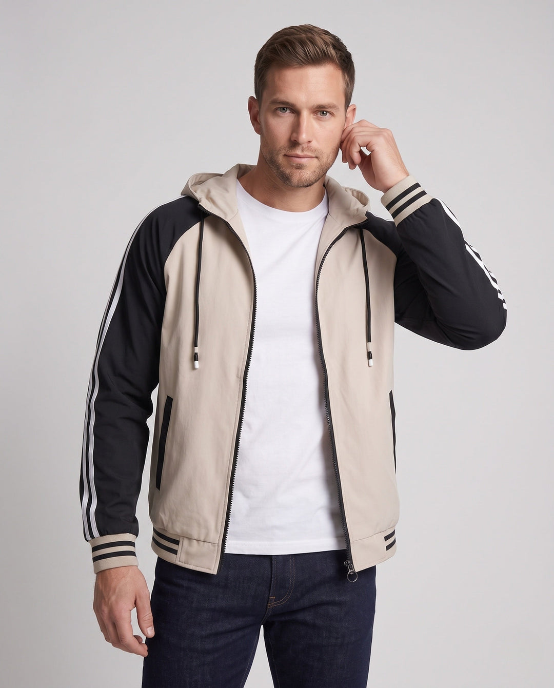 Men's sporty lightweight jacket with hood Hudson & Parker