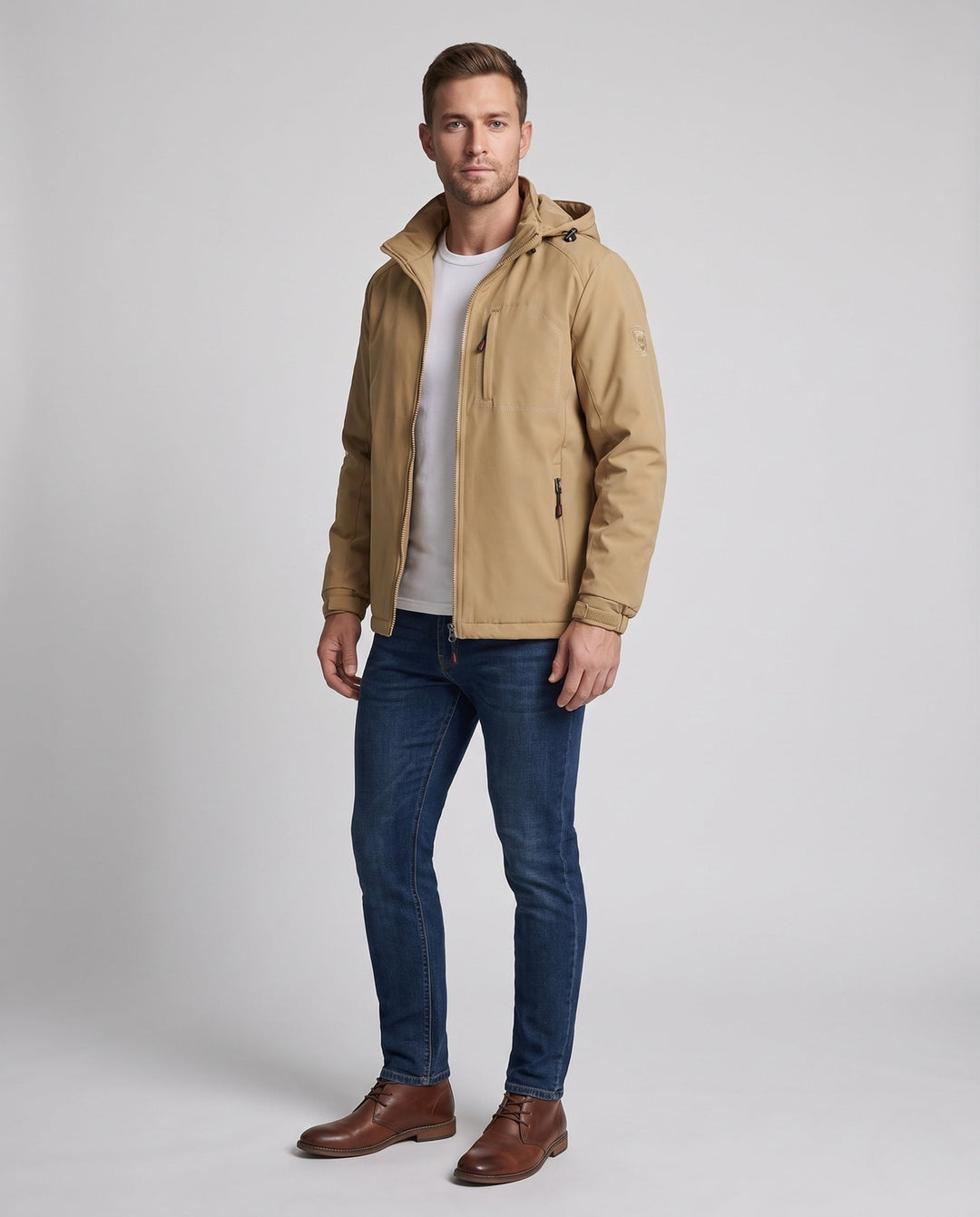 Men's Sporty Outdoor Jacket with Hood Hudson & Parker