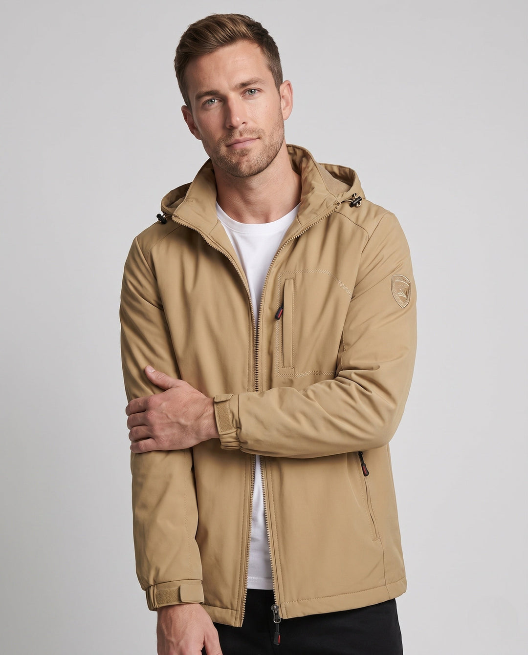 Men's Sporty Outdoor Jacket with Hood Hudson & Parker