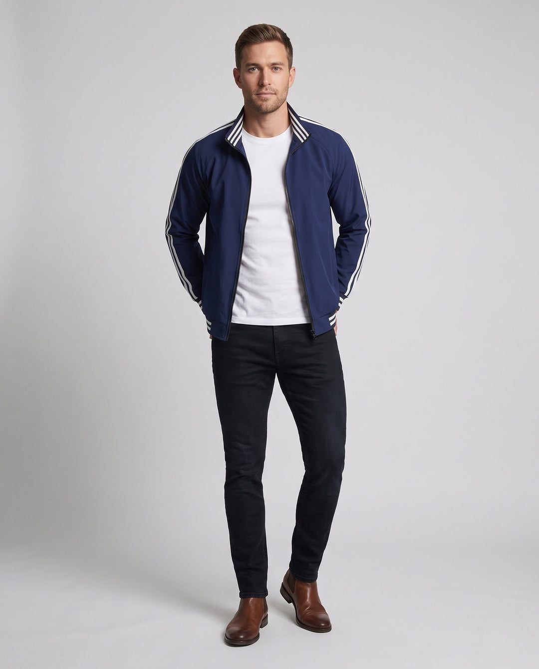 Men's Sporty Transition Jacket with Stripes Hudson & Parker