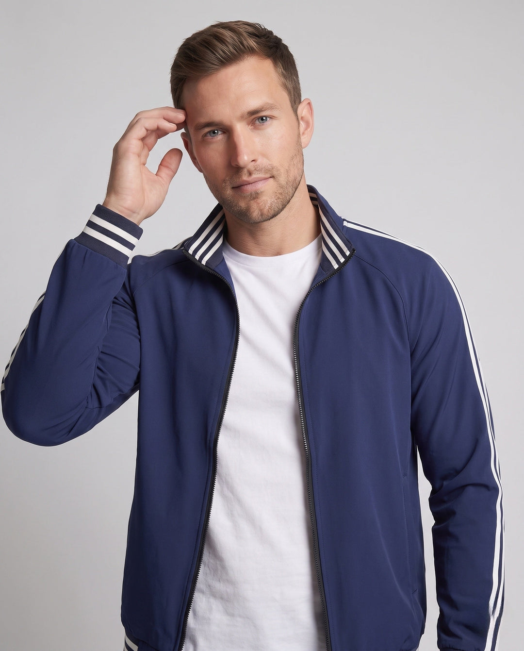 Men's Sporty Transition Jacket with Stripes Hudson & Parker