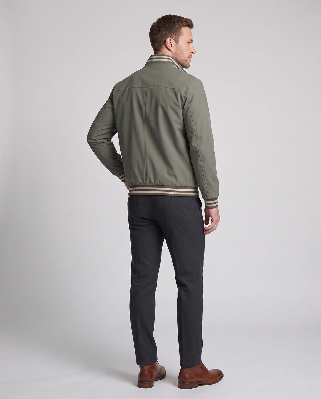 Men's sporty transitional jacket with stripe detail Hudson & Parker