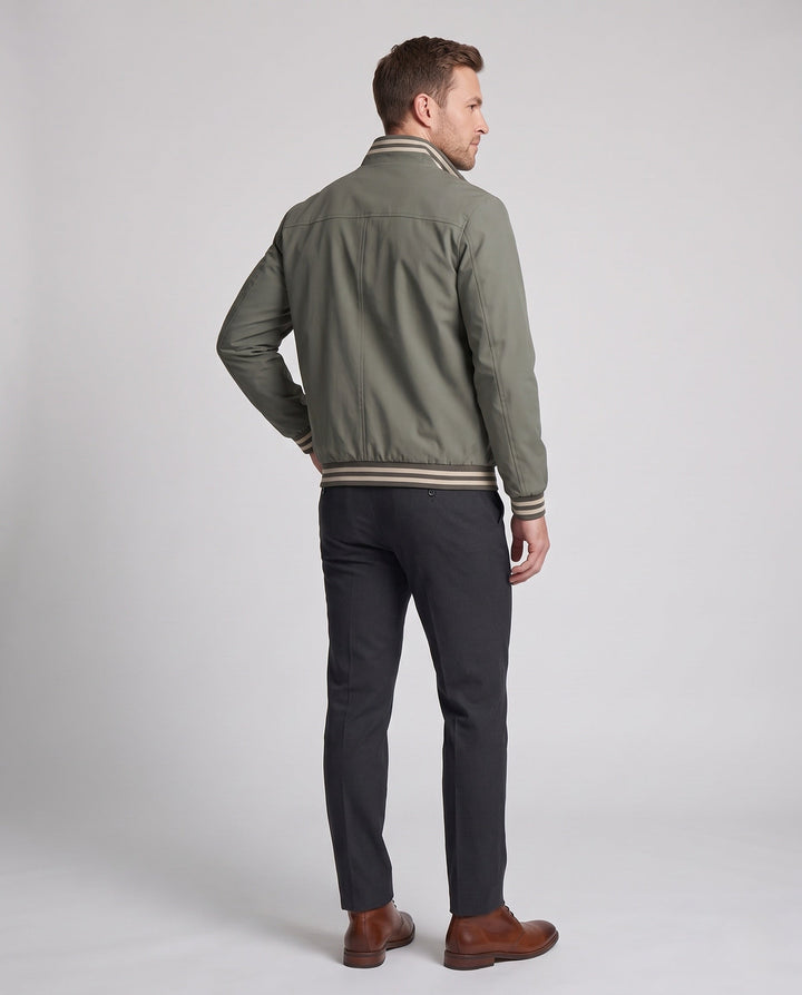 Men's sporty transitional jacket with stripe detail Hudson & Parker