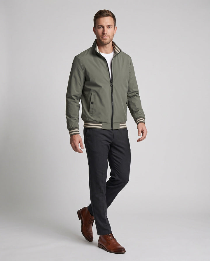 Men's sporty transitional jacket with stripe detail Hudson & Parker