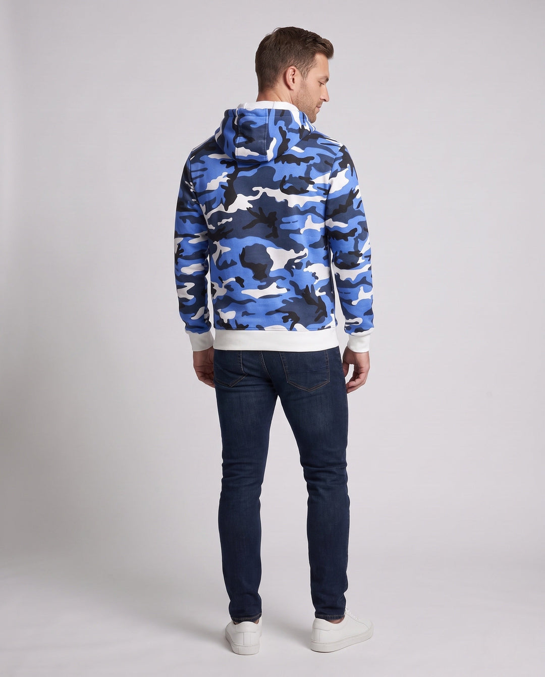 Men's sporty hoodie in camouflage design Hudson & Parker