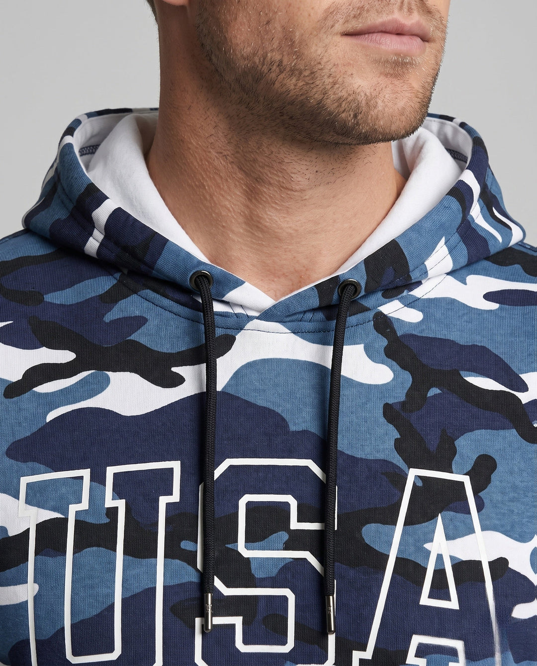 Men's sporty hoodie in camouflage design Hudson & Parker