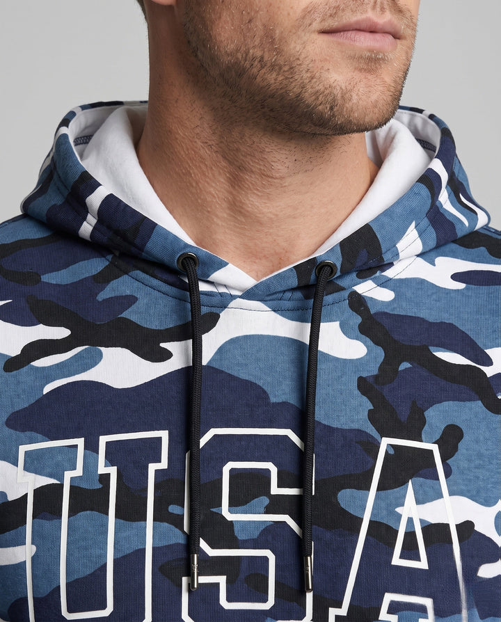 Men's sporty hoodie in camouflage design Hudson & Parker
