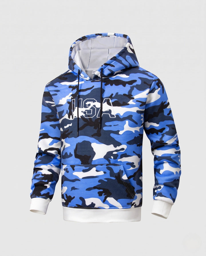 Men's sporty hoodie in camouflage design Hudson & Parker