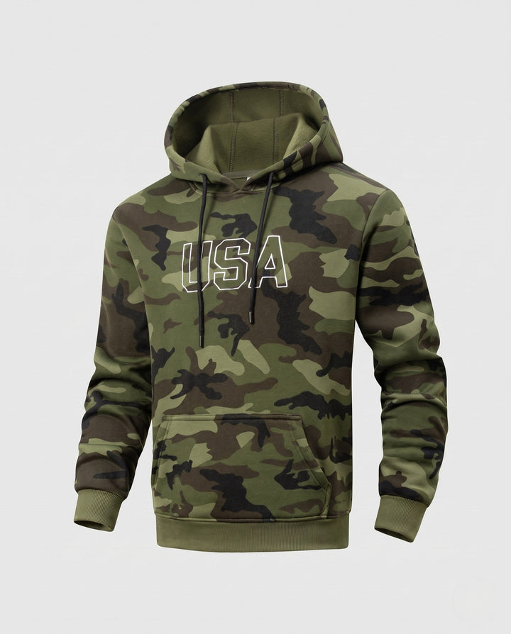 Men's sporty hoodie in camouflage design Hudson & Parker