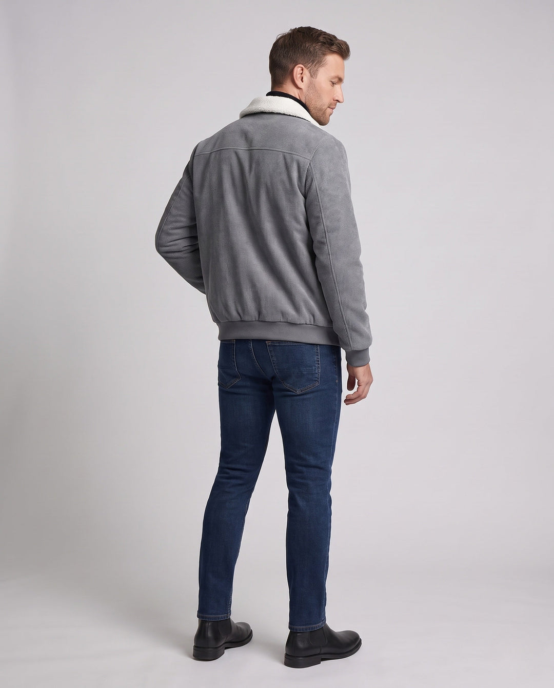 Men's Stylish Cord Jacket with Teddy Collar Hudson & Parker