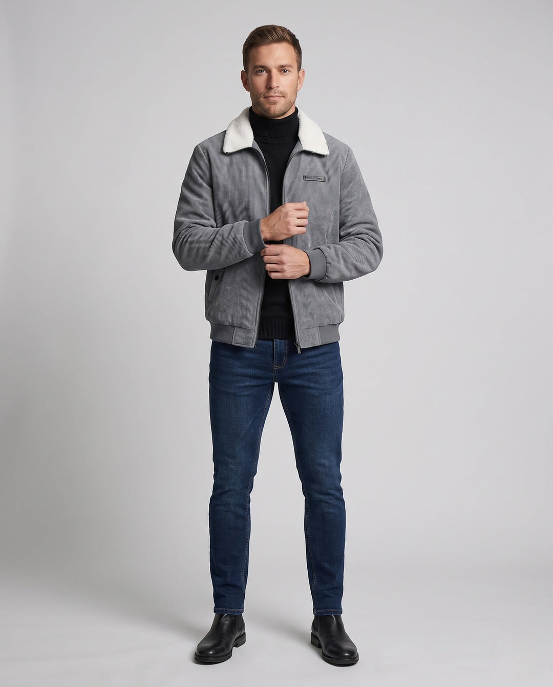 Men's Stylish Cord Jacket with Teddy Collar Hudson & Parker