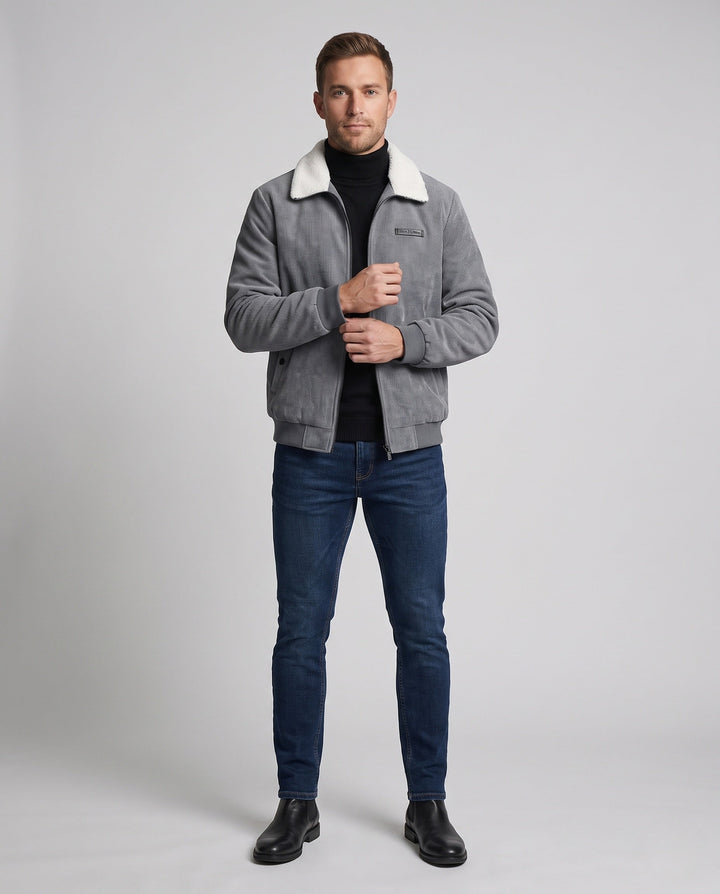 Men's Stylish Cord Jacket with Teddy Collar Hudson & Parker