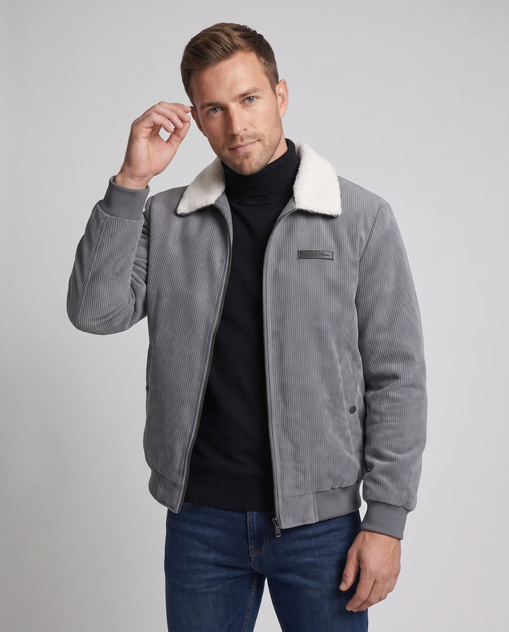 Men's Stylish Cord Jacket with Teddy Collar Hudson & Parker