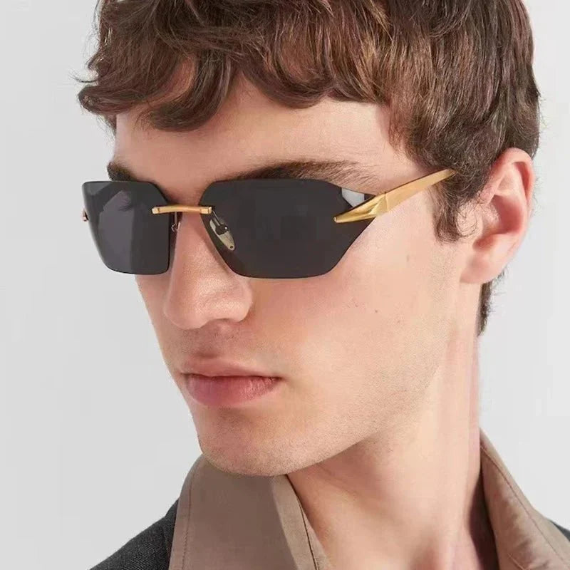 Golden Rimless Shades