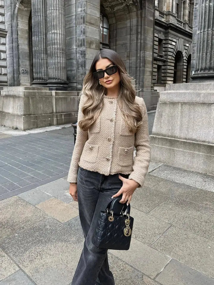 Delilah | Stylish Tweed Cropped Jacket